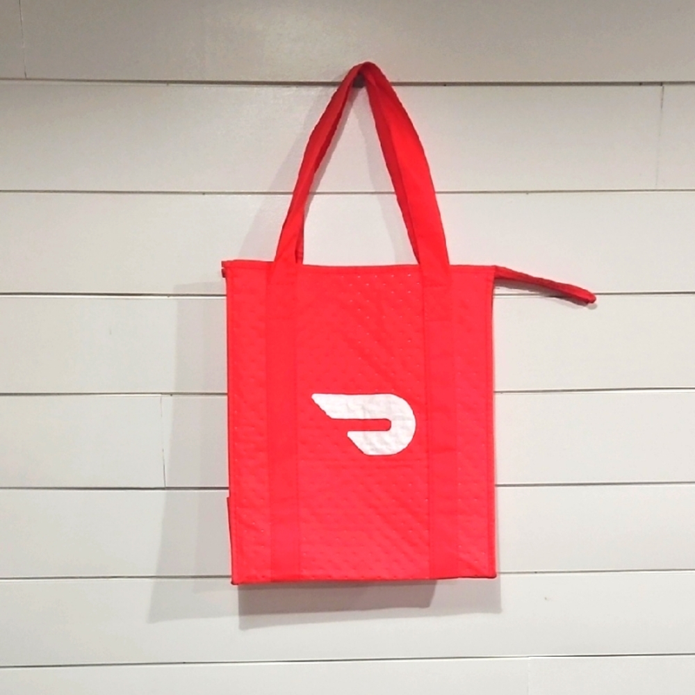Red Tote Bag "Doordash"  Insulated